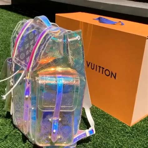 louis vuitton transparent backpack.